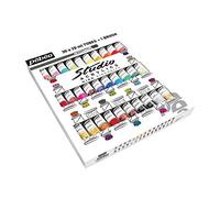 Pébéo - Studio Acrylics Astuccio 40 tubetti da 20 ml Assortiti e Pennello - Kit tubetti di Colori acrilici e Pennello - Assortimento acrilici Pébéo - 40 tubetti da 20 ml