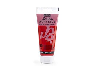 PEBEO Studio Acrylics Fine, 831-020, Vernice acrilica, Quinacridone scarlatto, 100 ml