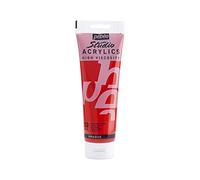 Pébéo - Studio Acrylics Fine Acrylic - Vernice acrilica Rosso - Imitazione del Rosso di cadmio, 250 ml