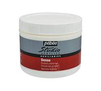 Pébéo - Studio Acrylics Gesso 500 ml - Gesso bianco - Sottofondo colori acrilici per preparare tutti i supporti - Barattolo di gesso acrilico bianco 500 ml