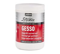 Pébéo - Studio Acrylics Gesso Acrilico 1 litro - Bianco - Sottofondo Colori acrilici per preparare Tutti i Supporti -