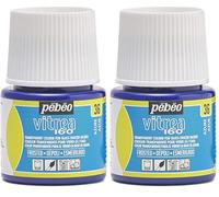 PEBEO - Vernice per Vetro Trasparente Vitrea 160°C - Blu Azzurro - 45 ML (Confezione da 2)