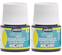 PEBEO - Vernice Trasparente per Vetro Vitrea 160°C - Blu Turchese - 45 ML (Confezione da 2)