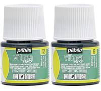 PEBEO - Vernice Trasparente per Vetro Vitrea 160°C - Verde Smeraldo - 45 ML (Confezione da 2)