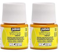PEBEO - Vetro Smalto Trasparente Vitrea 160°C - Giallo Limone - 45 ML (Confezione da 2)