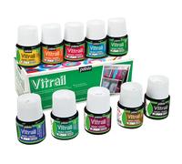 Pebeo Vitrail Vetro & Misto Media Pittura Colori Assortiti 10 X 45ml Scatola Set