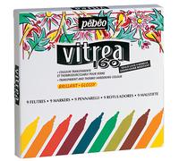Pebeo Vitrea 160 Permanente Vetro Pittura Colore Pennarello Set