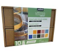 Pebeo Vitrea 160 Vetro Dipinto Collezione Set 10 X 45ml Acqua Base Craft Pittura