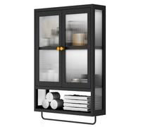 PEBFHSQW pensile Armadio Da Cucina Armadietto Per Spezie A Parete Armadietto Laterale Per Camera Da Letto, Sala Da Pranzo, Bagno Armadietti Decorativi Per Il Soggiorno(Black,70 * 40 * 15cm)