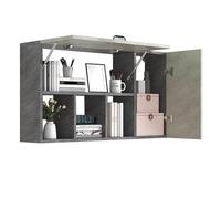 PEBFHSQW pensile Libreria A Parete Di Grande Capacità, Mobiletto Pensile Per Soggiorno, Camera Da Letto, Ufficio, Balcone, Mobiletto Organizer Multiuso Per Libri E Articoli Decorativi(Gris)