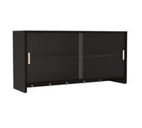 PEBFHSQW pensile Mobile Contenitore A Parete Con Ganci - Credenza Multiuso Per Soggiorno, Camera Da Letto, Ingresso E Piccola Cucina, Con Ante E Ripiani Sospesi(Black,100 * 30 * 58cm)