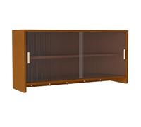 PEBFHSQW pensile Mobile Contenitore A Parete Con Ganci - Credenza Multiuso Per Soggiorno, Camera Da Letto, Ingresso E Piccola Cucina, Con Ante E Ripiani Sospesi(Brown,120 * 30 * 58cm)