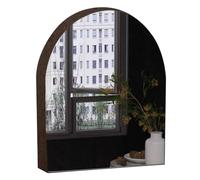 PEBFHSQW pensile Mobiletto Da Bagno Con Specchio Ad Arco - Mobiletto Da Parete In Legno Con Anta Per Bagno, Ingresso, Corridoio, Specchio Consolle Con Ripiani(Brown)