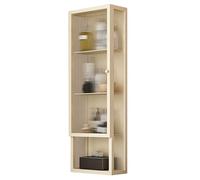 PEBFHSQW pensile Mobiletto Pensile A Parete Mobiletto Bagno Cosmetici E Articoli Toeletta Mobiletto Parete Soggiorno Camera Letto Cucina Balcone Con Anta Rastrelliera Portaoggetti Multistrato(Beige)