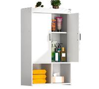 PEBFHSQW pensile Mobiletto Portaoggetti A Parete - Organizer Multiuso Per Bagno E Soggiorno Con Anta - Ideale Per Cosmetici, Medicinali E Scaffalature Per L'ingresso