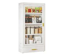 PEBFHSQW pensile Organizzatore Per Cosmetici Di Grande Capacità Con Cassetti, Mensola Portaoggetti A Parete A Più Livelli Per Bagno E Piano Cucina | Ideale Per Trucchi E Spezie(bianca,4 layers)