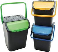 PEBSHOP Set 3 Pattumiere Raccolta differenziata Antirandagismo 28 lt impilabile