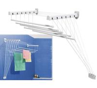 PEBSHOP Stendibiancheria da Parete o Soffitto Modello alza-abbassa (140x46x135 cm. - 8,5 metri per stendere)