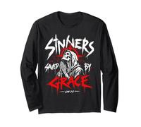 Peccatori salvati da Grace Christian Skeleton Efesini 2:8 Maglia a Manica