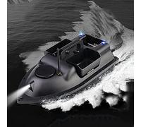 Pêche en bateau à appâts, bateau à appâts télécommandé sans fil avec lampe pour la pêche de nuit, bateau à appâts de croisière GPS à 500 m de distance avec 3 compartiments à appâts indépendants