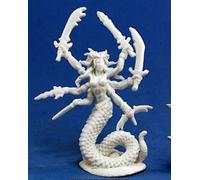 Pechetruite 1 x VANDORENDRA Snake Demon - Reaper Bones Miniatura per Gioco di Ruolo Guerra - 77117
