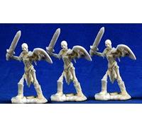 Pechetruite 3 x GUARDIEN Sword Skeleton - Reaper Bones Miniatura per Gioco di Ruolo Guerra - 77240