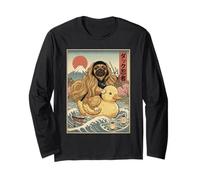 Pechinese Ninja Giappone Vintage Giapponese Ukiyo-e Art Maglia a Manica
