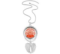 Pechino China Head Red Paper-cut Pendant Angel Wings Rotante Collana Gioielli