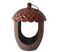 Peckish 60052109 Mangiatoia per uccelli in metallo a forma di ghianda, marrone, 18 x 14 x 14 cm