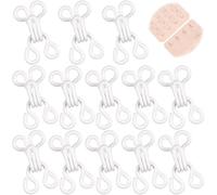 PECMER Set di 100 ganci da cucito e occhielli di chiusura, ganci e occhielli in rame per cucire indumenti per reggiseni, ganci di ricambio, ganci e occhielli - Bianco 1# (13 mm)