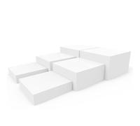 PecMuikee Rialzi per buffet, alzate per cibo per tavolo da buffet, espositore per catering, dessert, oggetti da collezione, gioielli, espositori, cubi in acrilico, con fondo cavo, 6 pezzi, 20,3 cm,