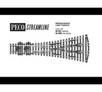 PECO SL-99 Scala HO Codice 100 Streamline Insulfrog: Scambio a tre vie 12°