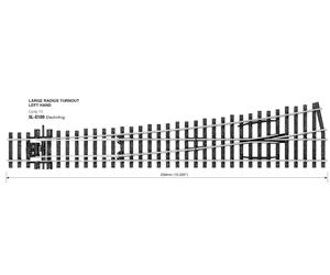 Peco SL-E189 Code 75 Electrofrog Large Left Hand Point