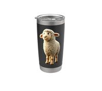 Pecora Agnello Piccola Pecora Domestica Pastore Pecore Dolci Bicchiere termico in acciaio inox doppia parete