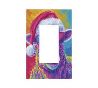 Pecora che indossa cappello di Babbo Natale con occhiali da sole interruttore della luce piastra da parete copertura piastra frontale singolo Rocker 1 Gang Decorator Outlet Coperture per la casa