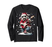 Pecora di Natale Che Suona la Chitarra Animale Musicista Maglia a Manica