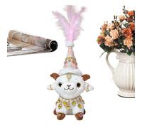 Pecora di Peluche con Collana e Cappello 34,8 cm Simpatico AnimaGiocattolo | Agnello Giocattolo per Adulti Compleanno Soggiorno Camera da Divano Scaffale Comodino Scrivania Decorazione