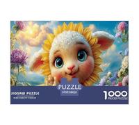 Pecora Elfo Jigsaw Puzzle Impossible 1000 Pezzi Campo di girasoli Decorazione Per La Casa. Giochi Rilassamento E Intelligence Per Adulti E Ragazzi Da 14 Anni 38x26cm/1000pcs