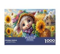Pecora Elfo Jigsaw Puzzle Impossible 1000 Pezzi Campo di girasoli Decorazione Per La Casa. Rilassamento E Intelligence Per Adulti E Ragazzi Da 14 Anni 38x26cm/1000pcs