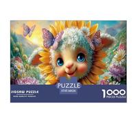 Pecora Elfo Jigsaw Puzzle Impossible 1000Pcs Campo di girasoli Decorazione Per La Casa. Rilassamento E Intelligence Per Adulti E Bambini Da 12 Anni 38x26cm/1000pcs