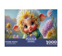 Pecora Elfo Jigsaw Puzzle Impossible 1000Pcs Flower Meadow Decorazione Per La Casa. Giochi Rilassamento E Intelligence Per Adulti E Bambini Da 12 Anni 38x26cm/1000pcs