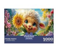 Pecora Elfo Puzzle Impossibili 1000 Pezzi Campo di girasoli Decorazione Per La Casa. Rilassamento E Intelligence Per Adulti E Ragazzi Da 14 Anni 38x26cm/1000pcs