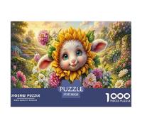 Pecora Elfo Puzzle Impossible 1000 Pezzi Campo di girasoli Decorazione Per La Casa. Giochi Rilassamento E Intelligence Per Adulti E Ragazzi Da 14 Anni 38x26cm/1000pcs