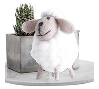 Pecora in feltro di lana, ripiena di lana, agnello in feltro di lana, decorazione per albero di agnello, statuette decorative in peluche di pecora, manuale di istruzioni per la decorazione domestica