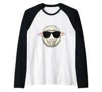Pecora Pet Funny Farm Animal Cool Shades Summer Sun Maglia con Maniche Raglan