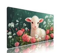 Pecora Tappetino Mouse xxl Gaming Accessori Sottomano Scrivania Grande Tappetino Mouse e Tastiera Animale Accessori pc 1400x600x3mm Ufficio Desk Mat, Base in Gomma Impermeabile e Antiscivolo d-947