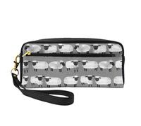 Pecore Bambini Animali da fattoria neutri rispetto al genere grigio, Borsa per il trucco Borsa per cosmetici Borsa da viaggio portatile da toilette Astuccio in pelle per donne e ragazze