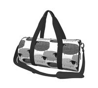 Pecore divertenti su sfondo grigio, Borsone da viaggio di grande capacità Borsa rotonda Borsa da viaggio sportiva Borsa da viaggio Borsa da fitness