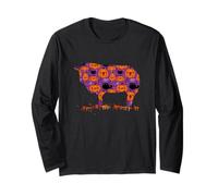 Pecore Farmer Halloween Party Jack O Latern Pumpkin Pattern Maglia a Manica