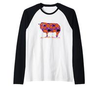 Pecore Farmer Halloween Party Jack O Latern Pumpkin Pattern Maglia con Maniche Raglan
